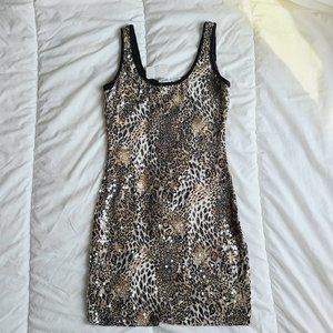Leopard Sequin Short Dress
